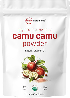 Organic Camu Camu Powder, 12 Oz | High Natural Vitamin C Level | Fresh Freeze-Dried Berries Source | No Gmos, Vegan Friendly