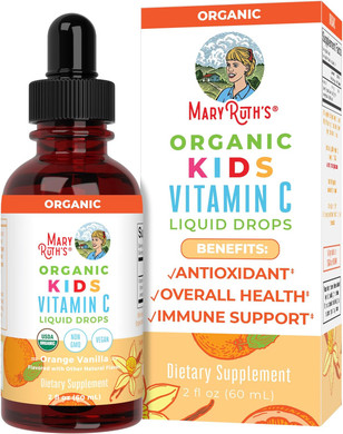 USDA Organic Kids Vitamin C Drops by MaryRuths | Vegan Vitamin C Immune Support Supplement for Ages 4-13 | Immune Support & Overall Health | Vitamin C from Organic Acerola Fruit Extract | 2oz