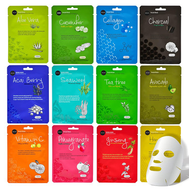 Celavi Essence Face Mask Paper Sheet Korea Skin Care Moisturizing 12 Pack Classic Facial Beauty