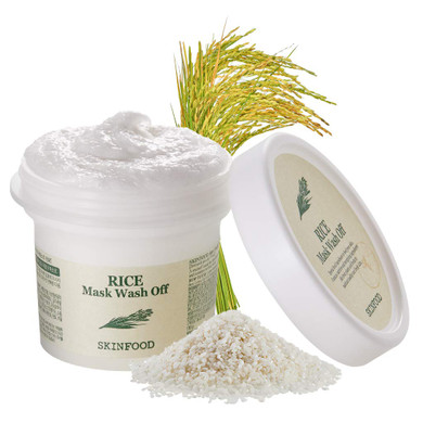 SKINFOOD Rice Mask Wash Off 3.5oz / Gently Exfoliates the Skin / Brightening and Softening with Nutrient Rich Rice