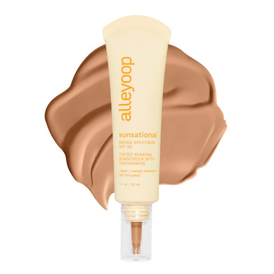 Alleyoop Sunsational Tinted Moisturizer Sunscreen For Face Broad Spectrum Spf 50, Tinted 100% Mineral Sunscreen With Niacinamide & Jojoba, Protects Hydrates And Soothes Skin, Vegan, Cruelty-Free - Golden Hour008. Golden Hour