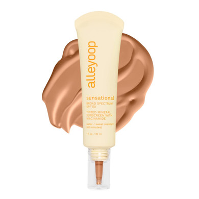 Alleyoop Sunsational Tinted Moisturizer Sunscreen For Face Broad Spectrum Spf 50, Tinted 100% Mineral Sunscreen With Niacinamide & Jojoba, Protects Hydrates And Soothes Skin, Vegan, Cruelty-Free - Sunset009. Sunset