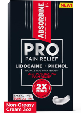 Absorbine Jr. Pro Max Strength Lidocaine Cream - Fast-Acting Numbing Pain Relief For Nerve, Muscle, Joint Discomfort - Non-Greasy, 3Oz Tube