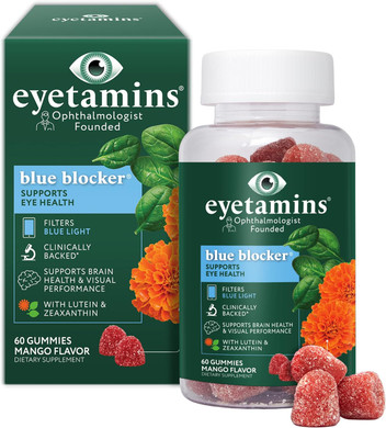 Blue Blockerã¢Â® Eye Health - 60 Lutein Gummies - Ophthalmologist-Developed - Support Vision, Filter Blue Light & Help Eye Strain - Promotes Sleep, Focus Eyesight ÃÂ Vegan & Non-Gmo Formula