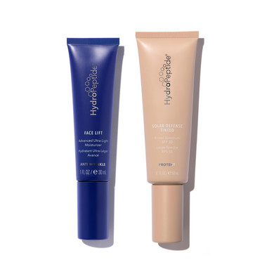 Hydropeptide Face Lift Ultra Light Moisturizer And Solar Defense Spf 30 Tinted Sunscreen Bundle, (1 Ounce And 1.7 Ounce)