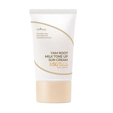 Isntree Yam Root Milk Tone Up Sun Cream 50Ml | Moisturizing Tinted Spf50+ Pa++++ | Natural Coverage | Vegan Skincare | Korean Skin Care
