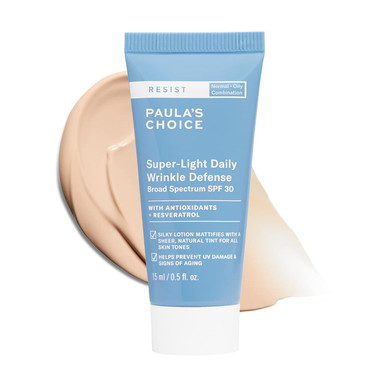 Paula'S Choice Resist Super-Light Daily Wrinkle Defense Spf 30 Matte Tinted Face Moisturizer With Uva & Uvb Protection, Anti-Aging Sunscreen For Oily Skin, Travel Size