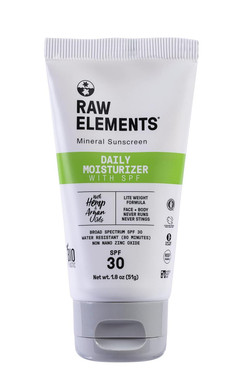 Raw Elements Daily Face Moisturizer All-Natural Mineral Sunscreen - Non-Nano Zinc Oxide, 95% Organic, Reef Safe, Spf 30, Bio-Resin Tube, 1.8Oz