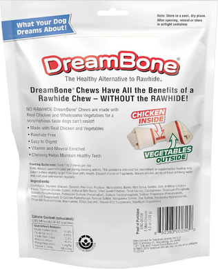 Dreambone Mini Chews, Made With Real Chicken And Vegetables, Rawhide Free Dog Chews, 8 Count