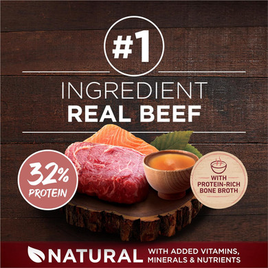 Purina One Natural High Protein Dry Dog Food Dry True Instinct With Real Beef And Salmon With Bone Broth And Added Vitamins, Minerals And Nutrients - 15 Lb. Bag