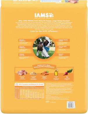 Iams Proactive Health Puppy Food Large Breed Dry Dog Food With Real Chicken, 30.6 Lb. Bag