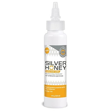 Absorbine Silver Honey Rapid Ear Care Vet Strength Ear Rinse, 4Oz, Manuka Honey & Microsilver Bg, Safe For Dogs & Cats