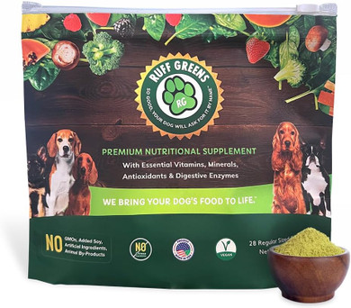 Ruff Greens - Vitamin & Mineral Supplement, Nutritional Support & Probiotics For Dogs, Dog Vitamin Powder, Nutritionally Pure Superfood, 6.9 Ounce