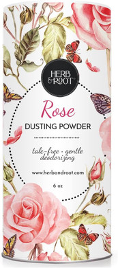 Rose Talc Free Dusting Powders Made With Arrowroot, Soothing Oats, Zinc, And Magnesium. Free Of Baking Soda. For Chafing, Deodorizing, Sweating