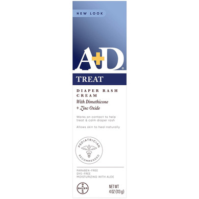 A+D Zinc Oxide Diaper Rash Cream With Aloe 4 Oz (113 G)(Pack Of 2)