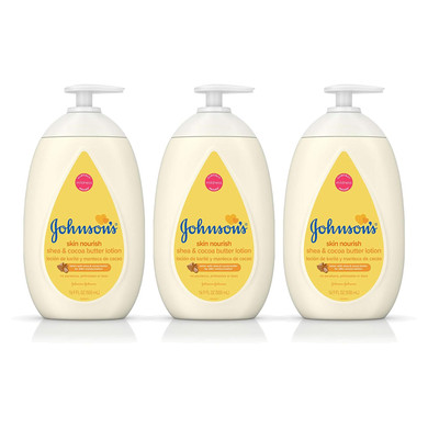 Johnson'S Baby Moisturizing Dry Skin Lotion With Shea, Cocoa Butter, 16.9 Fl Oz (Pack Of 3)