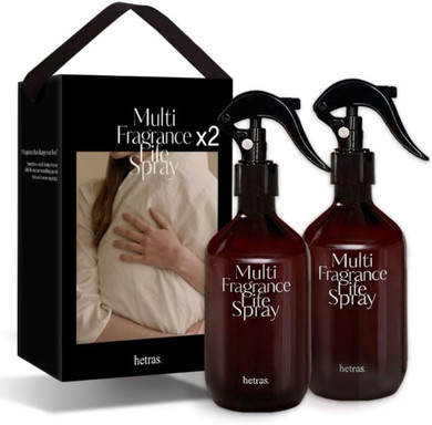 Hetras. Multi Fragrance Life Spray | 10.14 Fl Oz X 2 Pack | Room Spray And Air Freshener For Home & Office & Fabric Multi Purpose Spray (Hug Soap)