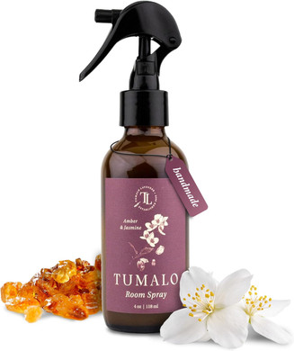 Room Spray - Sophisticated, All-Natural Home Fragrance, Pure Essential Oil Air Freshener & Odor Eliminator, Soothing And Refreshing Scent, Amber & Jasmine, 4 Oz Glass Bottle