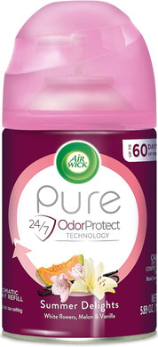 Air Wick Pure Freshmatic 4 Refills Automatic Spray, Summer Delights, 4Ct, Air Freshener, Essential Oil, Odor Neutralization, Packaging May Vary
