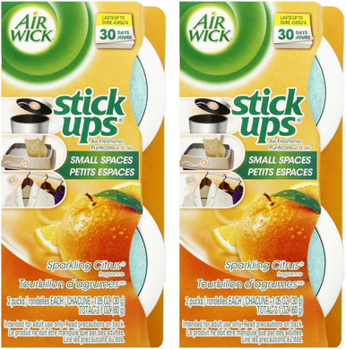Air Wick Stick Ups Air Freshener, Sparkling Citrus, 2 Ct (Pack Of 2)
