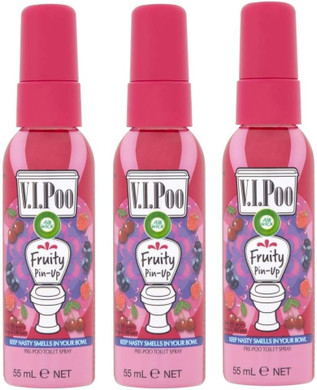Air Wick V.I.P. Pre-Poop Toilet Spray | Fruity Pin-Up Scent | Contains Essential Oils | Travel Size Air Freshener | Up To 100 Uses - 1.85 Ounce (Pack Of 3)