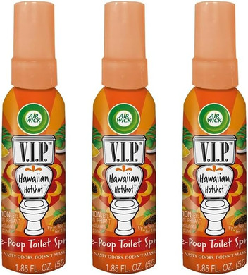 Air Wick V.I.P. Pre-Poop Toilet Spray | Hawaiian Hotshot Scent | Contains Essential Oils | Travel Size Air Freshener | Up To 100 Uses - 1.85 Ounce (Pack Of 3)