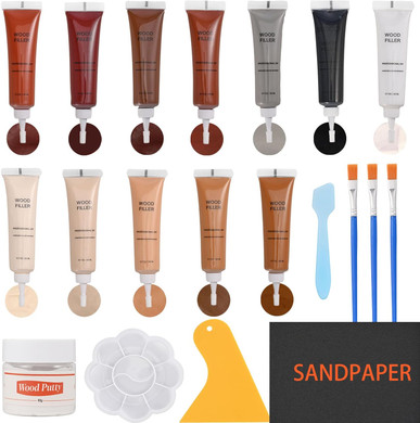 Wood Repair Kit 12 Colors Resin Filler Restore Finish For Wood Furniture Touch Up Paint, Laminate Floor Repair Kit For Scratches, Stains, And Holes