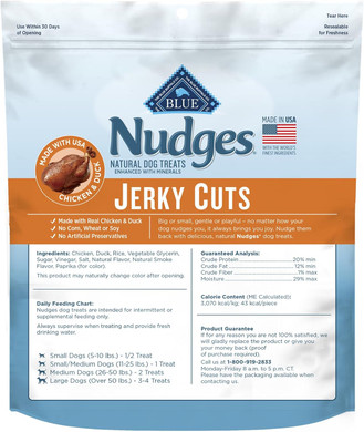 Blue Buffalo Nudges Jerky Cuts Dog Treats, Made In The Usa With Natural Ingredients, Chicken & Duck, 36-Oz. Bag