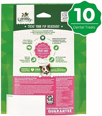 Greenies Puppy Petite Size Natural Dental Dog Treats, 6 Oz. Pack (10 Treats)