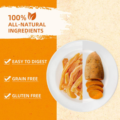 Jungle Calling Dog Treats, Sweet Potato Dog Treats, Natural Sweet Potato Chews For Dogs, Low Fat Dog Treats, Healthy Dog Training Treats, 10.6 Oz