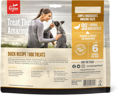 Orijen Freeze Dried Duck Recipe Dog Treats, 3.25Oz