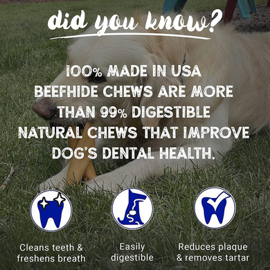 Pet Factory 100% Made In Usa Beefhide 7" Braided Sticks Dog Chew Treats - Beef & Chicken Flavor, 6 Count/1 Pack