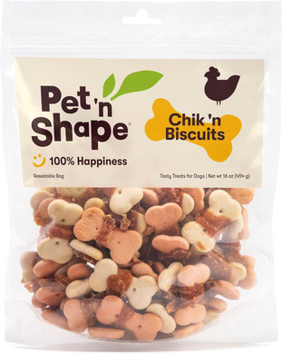 Pet 'N Shape Chik 'N Wrapped Biscuits  Jerky Dog Treats - 1 Pound