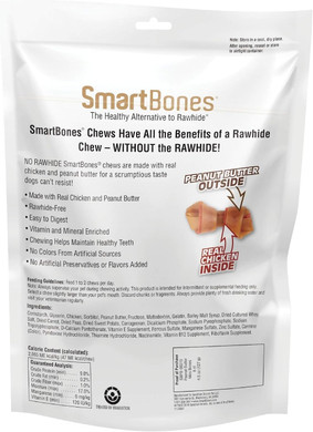 Smartbones With Peanut Butter Mini Chews 8 Count, Rawhide-Free Chews For Dogs, No Artificial Preservatives Or Flavors Added