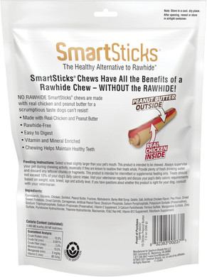 Smartbones Smartsticks, Treat Your Dog To A Rawhide-Free Chew Made With Real Meat And Vegetables, 10 Count (Pack Of 1)