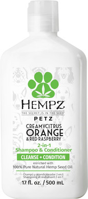 Hempz Petz, Dog Shampoo & Conditioner, Sweet Pineapple Honey Melon 2-In-1 Shampoo And Conditioner, Cleans, Conditions & Moisturizes, 17 Fl. Oz