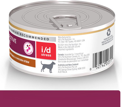 Hill'S Prescription Diet I/D Stress Digestive Care Rice, Vegetable & Chicken Stew Wet Dog Food, Veterinary Diet, 5.5 Oz. Cans, 24-Pack