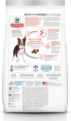 Hill'S Science Diet Perfect Digestion, Adult 1-6, Digestive Support, Dry Dog Food, Salmon, Brown Rice, & Whole Oats, 12 Lb Bag