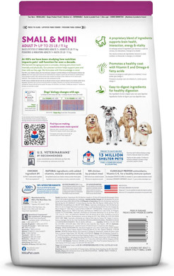 Hill'S Science Diet Senior Vitality, Senior Adult 7+, Small & Mini Breeds Senior Premium Nutrition, Dry Dog Food, Chicken & Rice, 12.5 Lb Bag