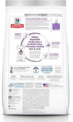 Hill'S Science Diet Sensitive Stomach & Skin, Adult 1-6, Stomach & Skin Sensitivity Support, Small Kibble, Dry Dog Food, Chicken Recipe, 15 Lb Bag
