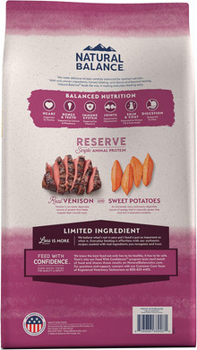 Natural Balance Limited Ingredient Adult Grain-Free Dry Dog Food, Reserve Sweet Potato & Venison Recipe, 4 Pound (Pack Of 1)