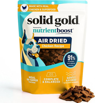 Solid Gold Air Dried Dog Food Toppers For Picky Eaters - Healthy Dog Treats Made With Real Chicken To Serve As Meal Topper Or Dog Treat - Supports Muscle Growth, Immunity, And Healthy Digestion - 1 Lb