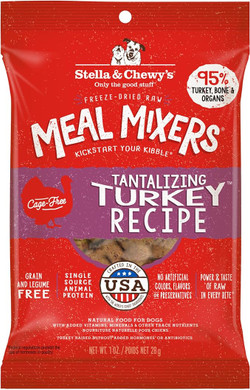 Stella & Chewy'S Freeze Dried Raw Tantalizing Turkey Meal Mixer  Dog Food Topper For Small & Large Breeds  Grain Free, Protein Rich Recipe  1 Oz Bag