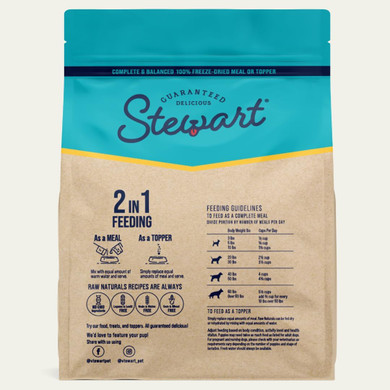 Stewart Raw Naturals Freeze Dried Dog Food, Chicken & Vegetables Recipe, 8 Ounce Bag, Complete And Balanced Nutrition