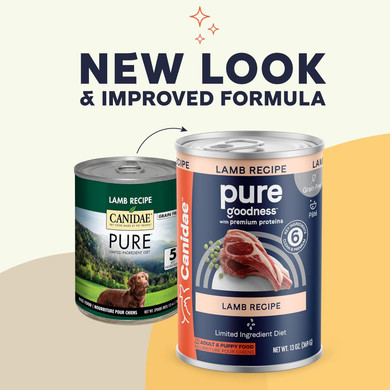 Canidae Pure Limited Ingredient Premium Adult Wet Dog Food, Lamb Recipe, 13 Ounce (Pack Of 12), Grain Free