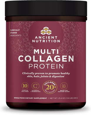 Ancient Nutrition Collagen Powder Protein, Multi Collagen Protein, Cucumber Lime, Hydrolyzed Collagen Peptides Supports Skin And Nails, Joint Supplement, 18.6Oz