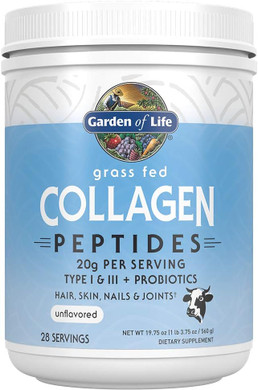 Garden Of Life Grass Fed Collagen Peptides Powder  Unflavored Collagen Powder For Women Men Hair Skin Nails Joints, Hydrolyzed Collagen Protein Supplements, Post Workout, Paleo & Keto, 28 Servings