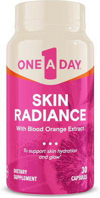 One A Day Skin Radiance, Skin Supplement To Support Skin Hydration & Glow With Blood Orange Extract & Collagen Health With Vitamin C & Vitamin E, 30 Capsules