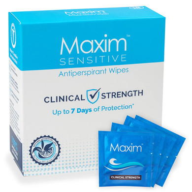 Maxim Sensitive Antiperspirant Towelette For Women And Men | Deodorant Wipes, On The Go Sweat Block Wipes For Excessive Sweating And Body Odor(1-Pack)10 Count (Pack Of 1)