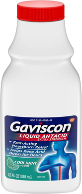 Gaviscon Extra Strength Cool Mint Liquid Antacid For Fast-Acting Heartburn Relief, 12 Ounces